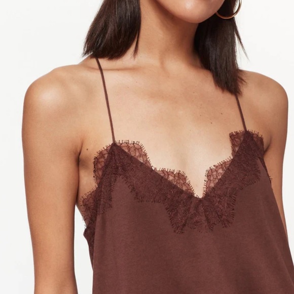 CAMI NYC racer jersey cami XXS chocolate - Picture 3 of 7